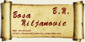 Bosa Miljanović vizit kartica